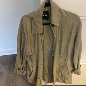 Zara Khaki Green Casual Jacket